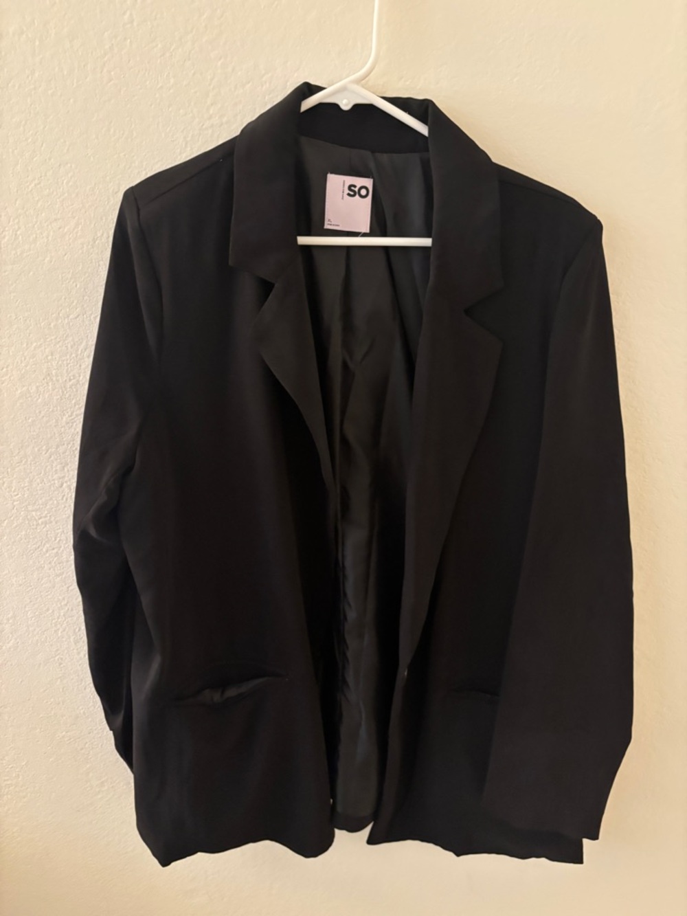 SO Black Open-Front Blazer